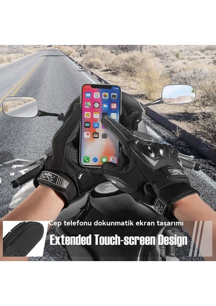 Dokunmatik Ekranlı Ilkbahar/yaz Motosiklet Sürüş Eldivenleri, Koruyucu Sert Kabuklu Arazi Eldivenleri (Yurt Dışından) fırsatları