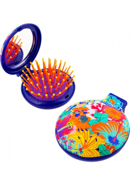 Lady Retro -Katlanabilir Aynalı Saç Fırçası (Bouquet)