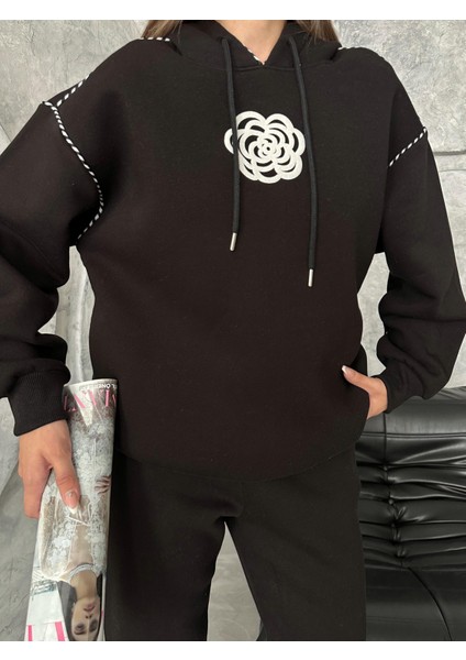 Üç Iplik Tasarım Biyeli Eşofman Takımı Siyah fiyatları