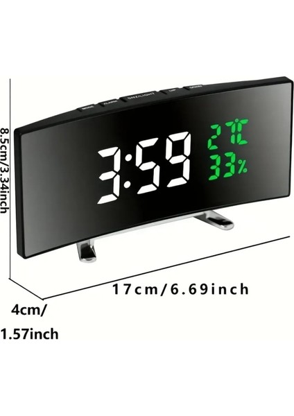Modern Büyük LED Dijital Masa Saati Sıcaklık ve Nem Ölçer
