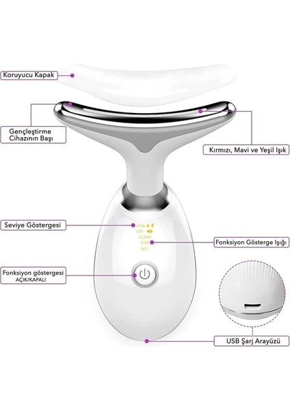 Yüz ve Boyun Kırşıklık Giderici Ems Güzellik Cihazı ( Gıdık,sarkma,kırışıklık) modelleri