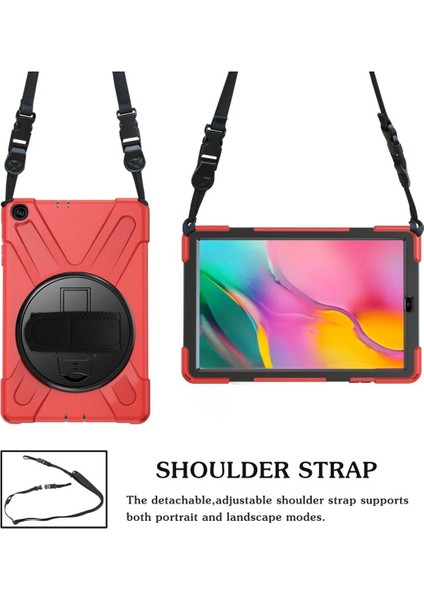 CPT83 Samsung Galaxy T510 Tab A 10.1 Kılıf Amazing Tablet Kapak - Kırmızı modelleri