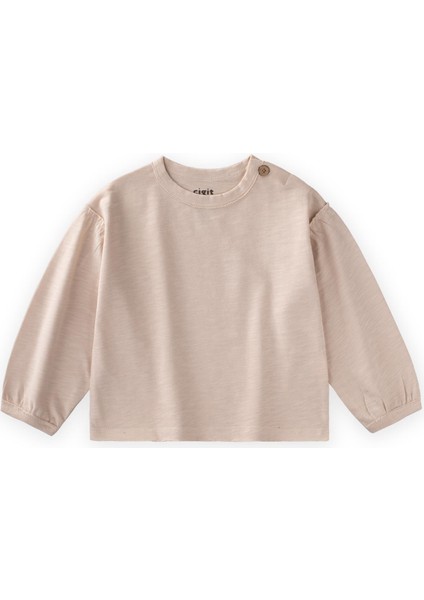 Fırçalı Rustik Uzun Kollu T-Shırt 1-7 Yaş Ekru fiyatları