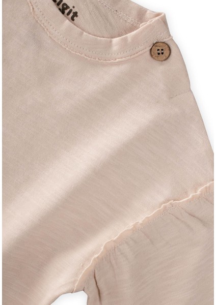 Fırçalı Rustik Uzun Kollu T-Shırt 1-7 Yaş Ekru fırsatları