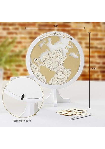 Aspen Düğün Konuk Defteri Alternatifi - Maceramız Küre Çerçeve Hatıra Başlıyor (22101NA), Siyah