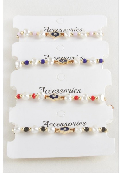 Ftm Ana Eli Boncuk Inci Makrome Ip Bileklik