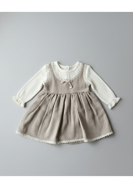 Kız Bebek Dantel Detaylı Müslin Elbise fiyatları