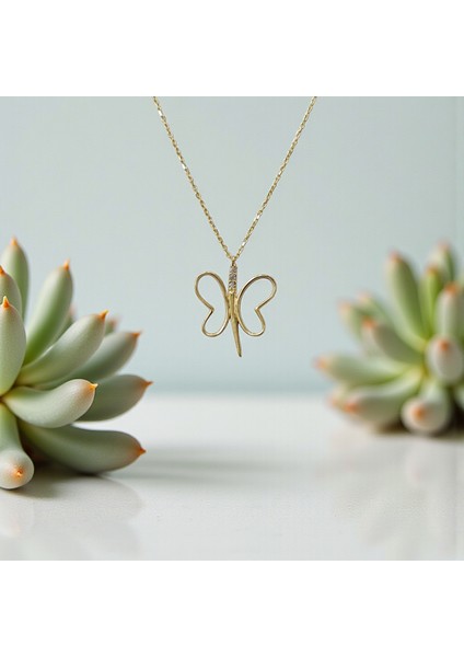 Kelbek Figürlü Içi Boş 14 Ayar Altın Kolye