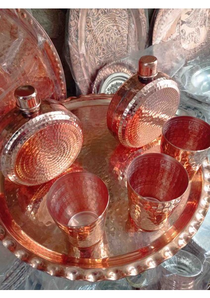 Yuvarlak Bakır Su Matarası 700ML modelleri