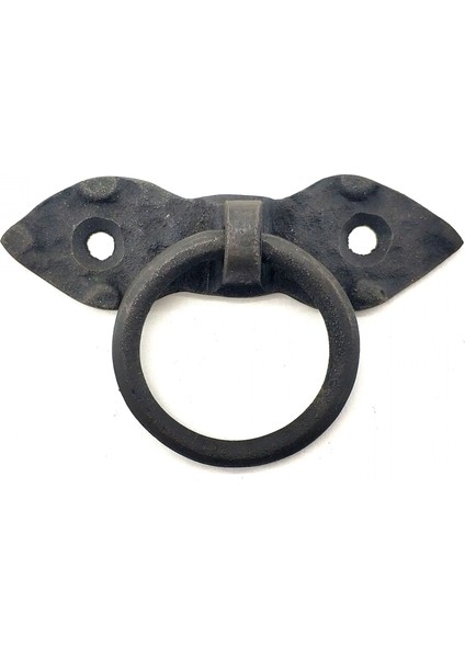 Antika Tarz Dekoratif Pirinç Yaprak Mobilya Kulbu, Kapı Kilit Halkası - 80 Mm, Oksit