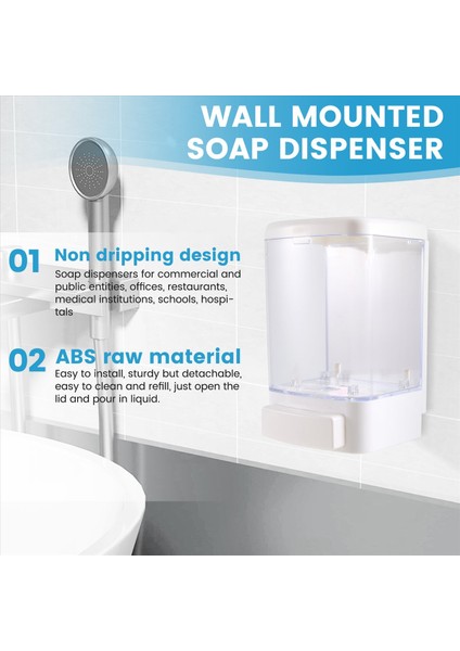 Manuel Sabun Dağıtıcı 33.8OZ/1000ML Duvar Montajı Sabun Dispenser Banyo Ticari Sabun Dispenser Mutfak Restoranı (Yurt Dışından) fırsatları