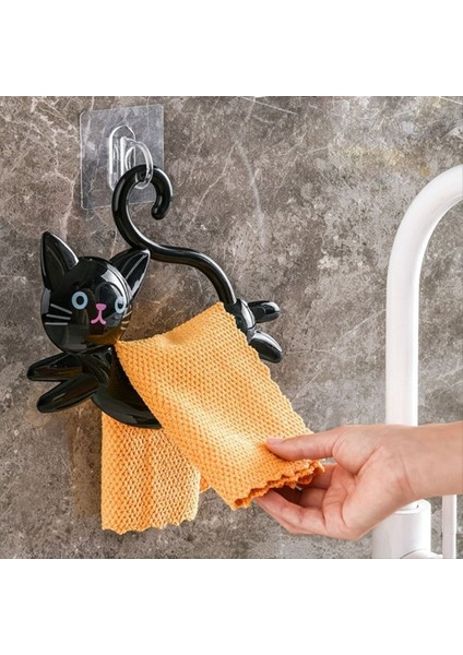 Duvara Monte Kedi Şeklindeki Havlu Çubuğu, Yumruksuz Sevimli Havlu Rafı, Kapının Arkasında Karikatür Havlu Rafı Beyaz (Yurt Dışından) modelleri