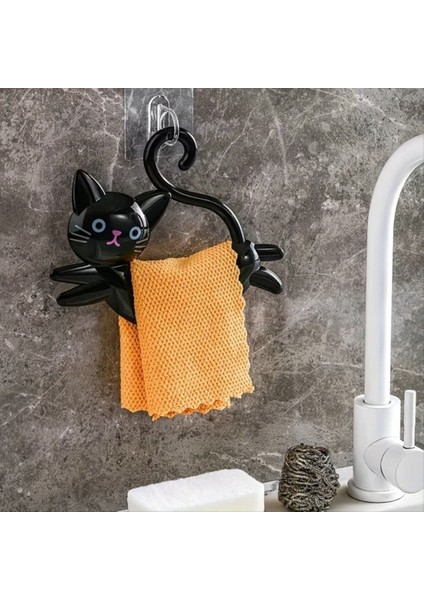 Duvara Monte Kedi Şeklindeki Havlu Çubuğu, Yumruksuz Sevimli Havlu Rafı, Kapının Arkasında Karikatür Havlu Rafı Beyaz (Yurt Dışından) fırsatları