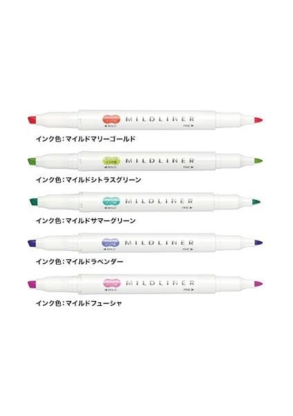 Zebra Mildliner Çift Taraflı Fırça Uçlu Işaretleme Kalemi 5li Set 5C-HC-N SET fırsatları