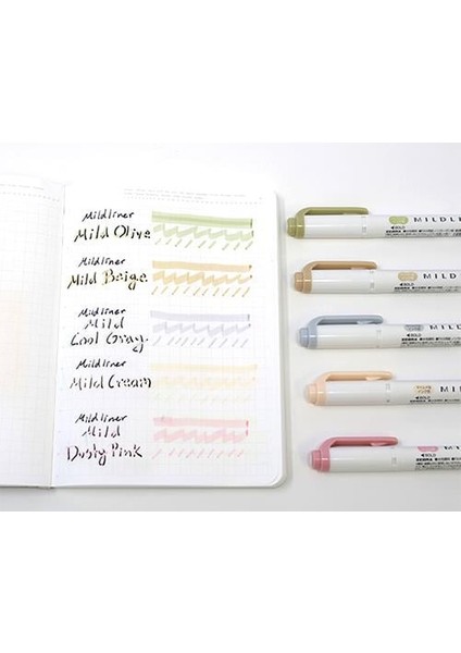 Mildliner Çift Taraflı Fırça Uçlu Işaretleme Kalemi 5li Set 5C-NTC-N SET indirimleri