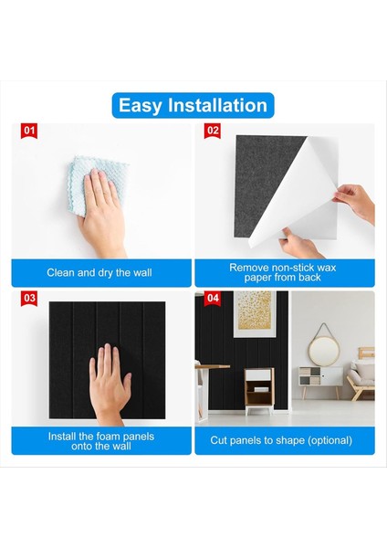 12 Paket Ses Geçirmez Köpük Panelleri 12X12X0 4 Inç Kendi Kendine Yapışkan Akustik Duvar Panelleri Akustik Için Siyah (Yurt Dışından) fırsatları
