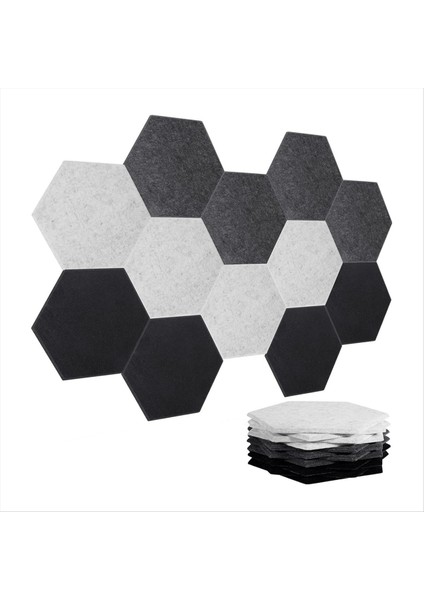 Akustik Paneller 12 Paket Ses Geçirmez Duvar Panelleri Kendi Yapışkan Ses Emici Altıgen Ses Geçirmez Paneller (Yurt Dışından)