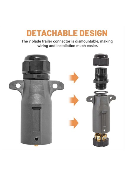 Rv 7 Pin Römork Fişi IP68 Su Geçirmez Contalı 2 Pcs 7 Yollu Rv Tarzı Römork Yan Konnektörü 7 Nokta Römork Kablo Fişi (Yurt Dışından) fiyatları