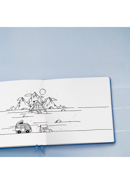 Leuchtturm1917 Sketchbook Landscape Medium A5 112 pages 210 x 145 mm Black 362366 indirimleri