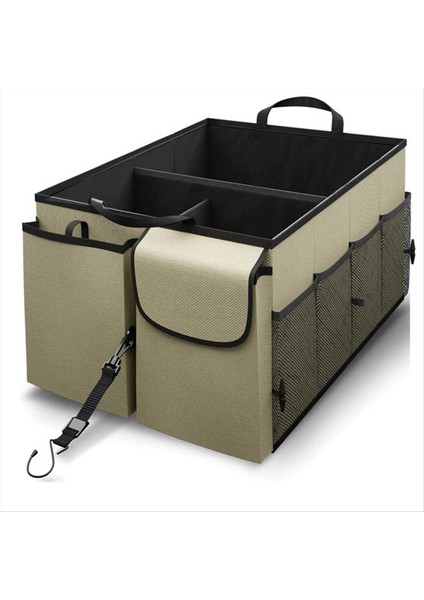 Araba Için Bagaj Organizatörü - Büyük Kapasiteli Otomobil Organizatörü Suv ve Sedan Için Katlanabilir Gaga Organizatörü Bej (Yurt Dışından)