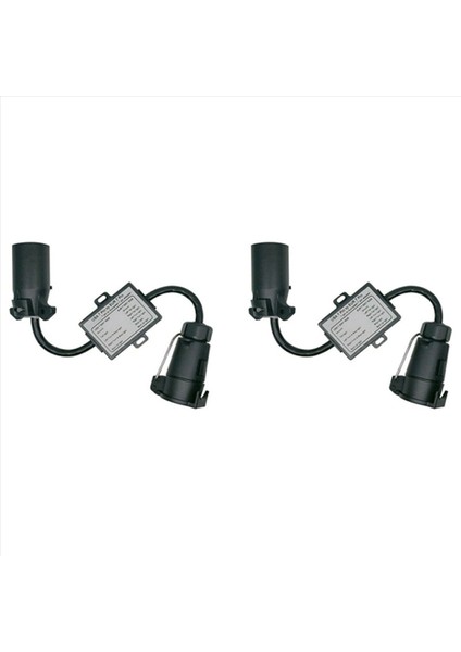 2x Usa-Ab Römorku Işık Dönüştürücü Us 7 Yollu Bıçak Soketi Ab 7 Pimli Yuvarlak Fişe (Yurt Dışından)