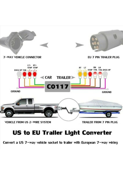 2x Usa-Ab Römorku Işık Dönüştürücü Us 7 Yollu Bıçak Soketi Ab 7 Pimli Yuvarlak Fişe (Yurt Dışından) modelleri