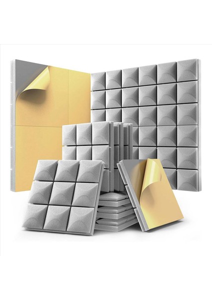 24 Paket Ses Geçirmez Köpük Panelleri 12 x 12 x 2 Inç Akustik Paneller Ses Geçirmez Duvar Panelleri Gri (Yurt Dışından) fiyatları