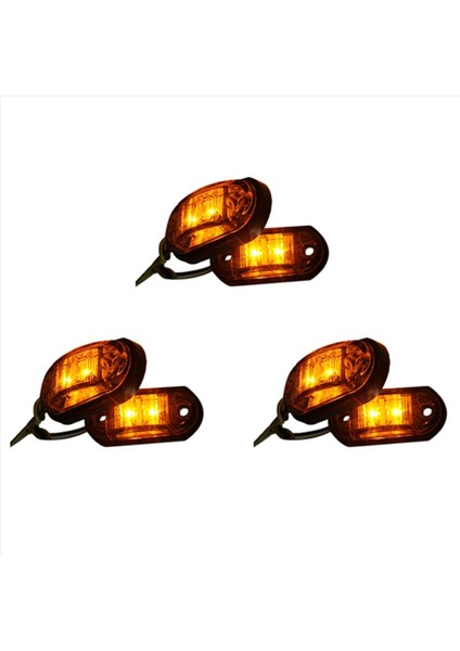 3x 12V / 24V 2 LED Yan Işaret Lambaları Araba Kamyonu Römorku Için Lamba E Işaretli Kehribar (Yurt Dışından)