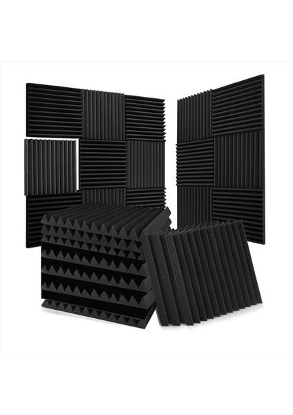 52 Paket Akustik Köpük Panelleri 1 x 12 x 12 Inç Duvarlar Için Ses Geçirmez Köpük Paneller Ses Geçirmez Duvar Panelleri Akustik Paneller (Yurt Dışından)