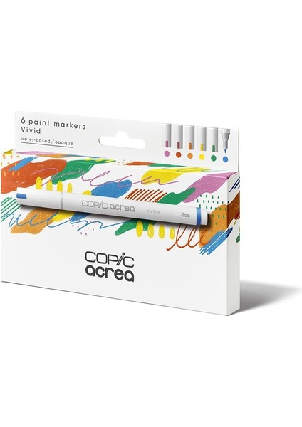 Acrea Paint Marker Set of 6 Vivid Colours