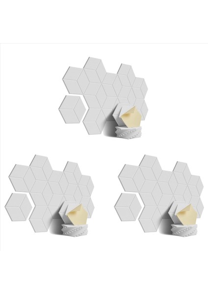 Ses Yalıtım ve Akustik Için 36 Paket Akustik Köpük Kendi Yapışkan Ses Geçirmez Paneller (Beyaz) (Yurt Dışından)