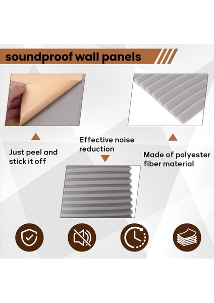 12 Paket Kendi Yapışkan Akustik Paneller Ses Geçirmez Köpük Paneller Yoğunluklu Ses Yalıtımı Duvar Panelleri (Gri) (Yurt Dışından) indirimleri