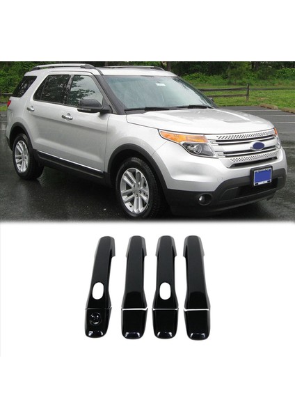16PCS Abs Parlak Siyah Dış Kapı Kolu Kapak Kapağı Ford Explorer Için Akıllı Delikli 2011-2018 (Yurt Dışından) modelleri