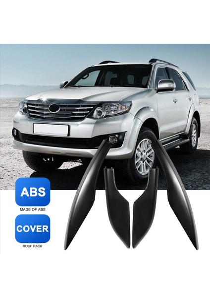 4pcs Siyah Abs Arabası Çatı Bagaj Rafı Ray Ucu Kapak Kabuğu Koruyucusu Toyota Fortuner Için Uygun 2004-2014 (Yurt Dışından) fırsatları