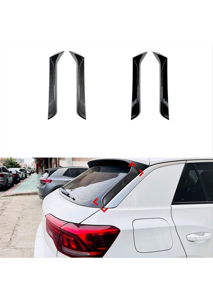 Araba Arka Pamuk Yan Spoiler Canards Vw T-Roc 2017-2024 Arka Ön Cam Yan Kanat Trim Sticker B Için (Yurt Dışından) fiyatları