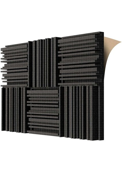 6 Pcs Kendinden Yapışkan Akustik Köpük Paneller 12 x 12 x 2 Inç Ses Emici Köpük Stüdyo Ses Geçirmez Köpük Siyahı Kayıt (Yurt Dışından)