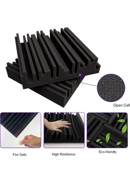 6 Pcs Kendinden Yapışkan Akustik Köpük Paneller 12 x 12 x 2 Inç Ses Emici Köpük Stüdyo Ses Geçirmez Köpük Siyahı Kayıt (Yurt Dışından) fırsatları