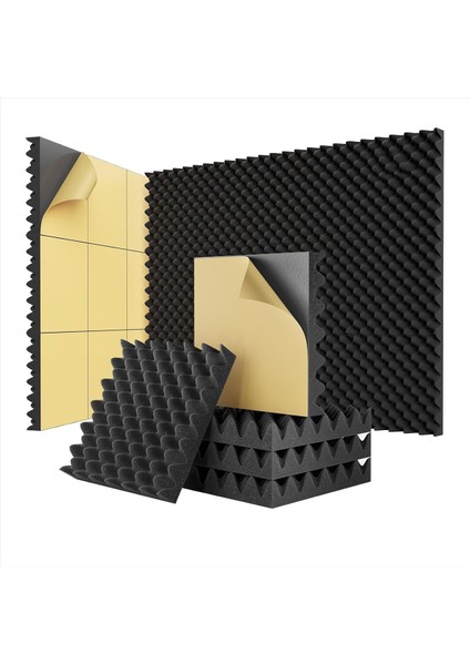24 Paket Kendi Kendine Yapışkan Yumurta Sandığı Ses Geçirmez Köpük Paneller 2X12X12INCH Ev ve Stüdyolar Için Akustik Köpük (Yurt Dışından)