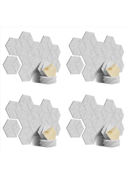 48 Ses Yalıtım ve Akustik (Gri) Için Paket Akustik Köpük Kendi Yapışkan Ses Geçirmez Paneller (Gri) (Yurt Dışından)