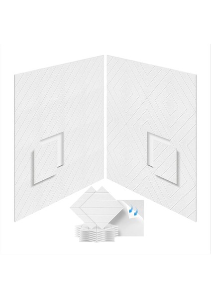12 Paket Ses Geçirmez Köpük Paneller 12X12X0 4 Inç Akustik Için Kendi Kendine Yapışkan Akustik Köpük Paneller Beyaz (Yurt Dışından)