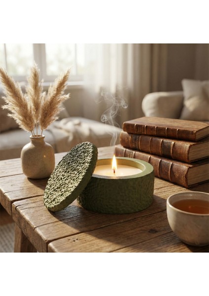 Sakinlik ve Ayrıcalık %100 Doğal Soya Wax Kokusuz Mum Lüks Hissiyatı Yaratan El Yapımı Dekoratif Tasarım Mum