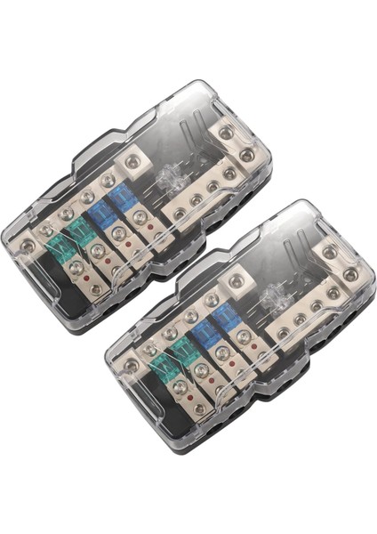 2x Çok Fonksiyonlu LED Araba Ses Stereo Anl Sigorta Tutucu Dağıtım 0/4ga 4 Yolu Sigortalar Blok 30A 60A 80AMP (Yurt Dışından)