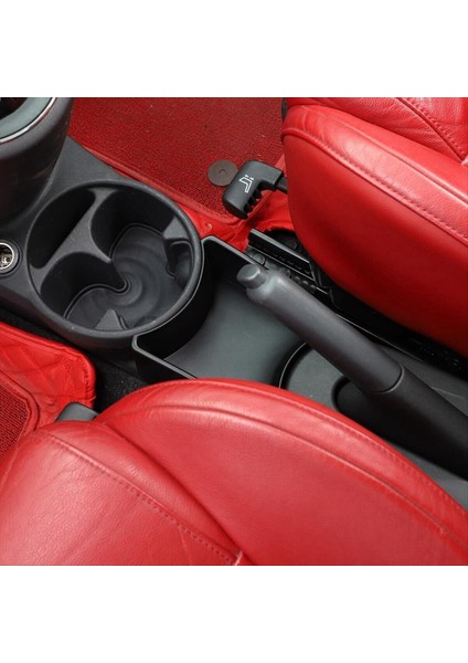 Fiat 500 2011-2015 Için Abarth 595 Araba Handbrake Çok Fonksiyonlu Saklama Kutusu Abs Siyah (Yurt Dışından)
