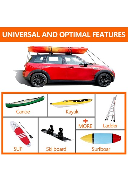 Araç Yumuşak Çatı Raf Pedleri Kayak Surf Tahtası-Sup Kano Kayak Aksesuarları Için Bagaj Taşıyıcısı (Yurt Dışından) fırsatları