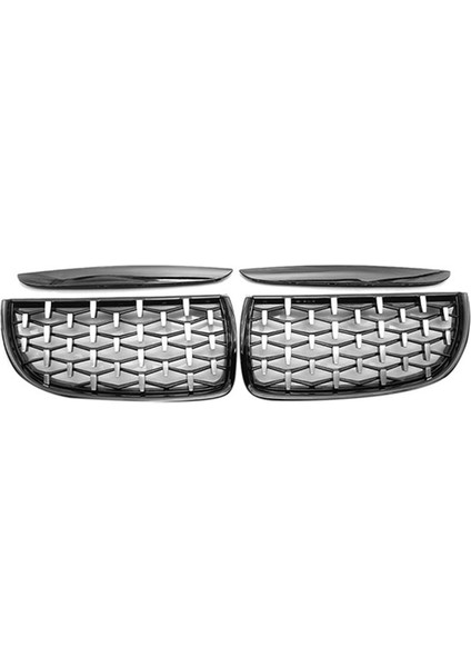 Araba Krom Parlak Siyah Ön Başlıklı Böbrek Izgarı Bmw 3 Serisi E90 E91 2005-2008 Için (Yurt Dışından)