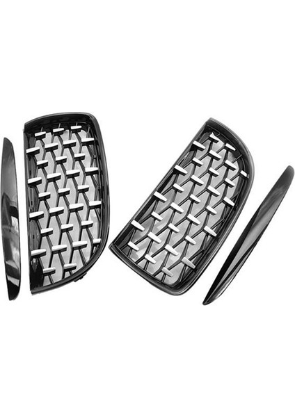 Araba Krom Parlak Siyah Ön Başlıklı Böbrek Izgarı Bmw 3 Serisi E90 E91 2005-2008 Için (Yurt Dışından) fiyatları