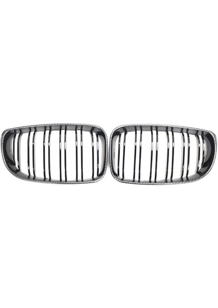 1 Çift Ön Böbrek Izgarası Bmw E87 Karbon Fiber Çift Çizgi Sol Sağ Ön Izgaralar Çerçeve Döşeme (Yurt Dışından)