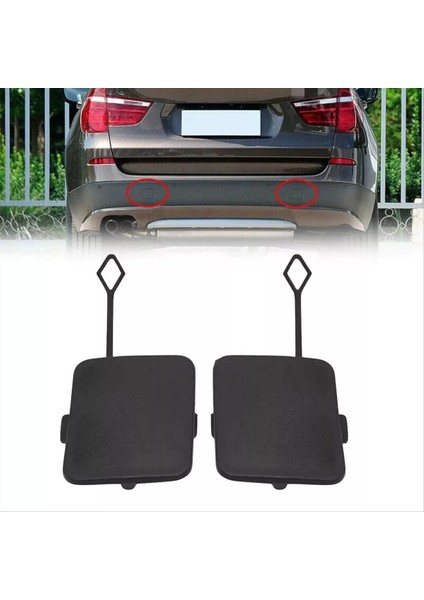 1 Çift Araba Arka ve Sağ Tampon Çekme Kanca Göz Kapağı Kapağı Bmw Için Uygun Bmw X3 F25 2011-2014 51127272415 5112452510 (Yurt Dışından)