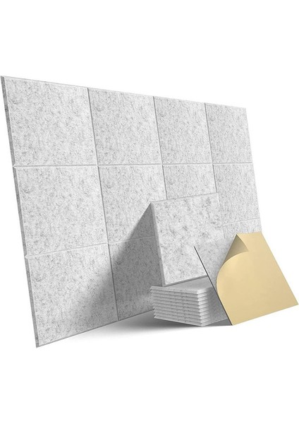 Kendinden Yapışkan Akustik Paneller 36 Paket 12 x 12 x 0 4 Inç Ses Geçirmez Dolgu Ev Için Ses Emici Panel Gri (Yurt Dışından) fiyatları