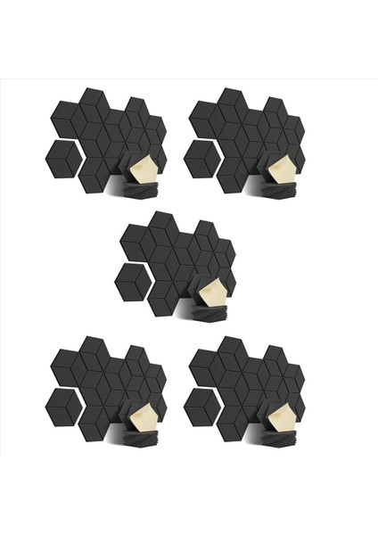 Ses Yalıtımı ve Akustik Için 60 Paket Akustik Köpük Kendi Yapışkanlı Ses Geçirmez Paneller (Siyah) (Yurt Dışından)